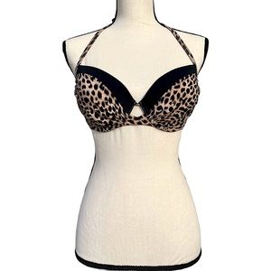 VS💋 ‘FOREVER SEXY SWIM’ Push-Up Halter Bikini Top, Cheetah Print ~32DD